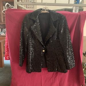 Vintage tuxedo black sequin dinner jacket